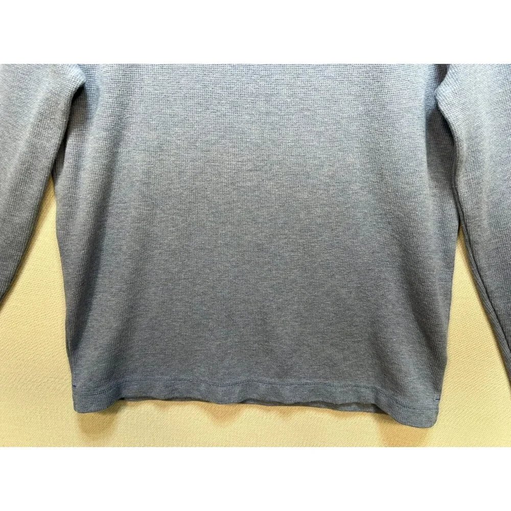 Banana Republic Mens Waffle Knit Relaxed Fit Long T-Shirt Sz L Blue Stretch